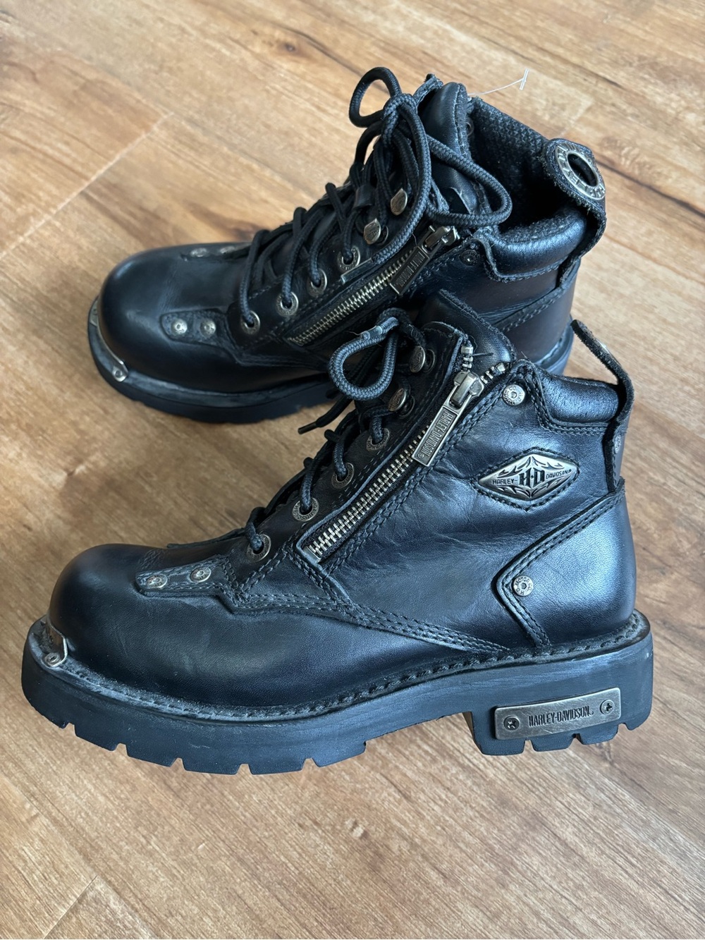 Harley-Davidson Women's Black Leather Motorcycle Boots Sz 7